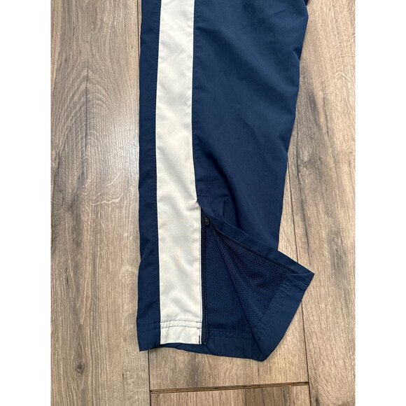 Under Armour Mens Track Pants Medium Navy & White Loose Fit Ankle Zip - Picture 3 of 6